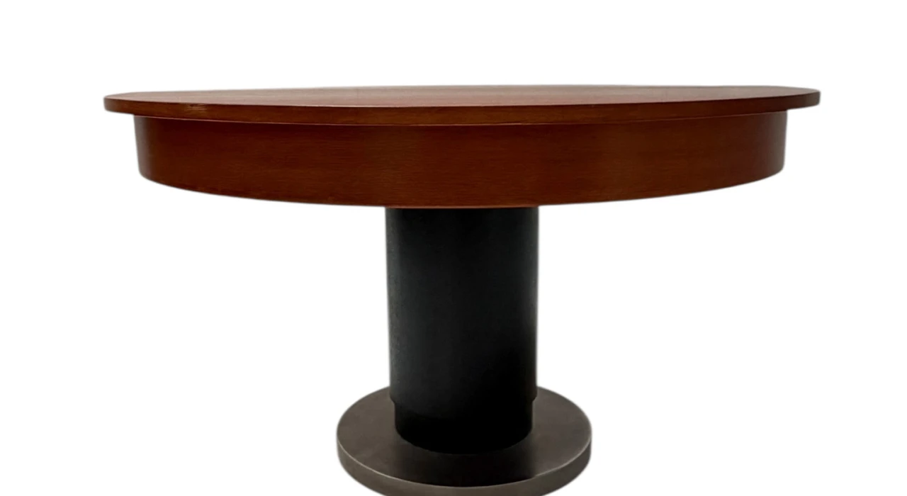 Art Deco Modernist Round Extendable Dining Room Table by Hendrik Wouda, 1931